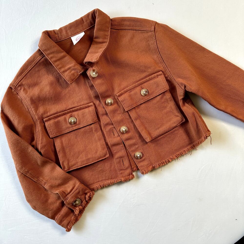 Wonder Nation Burnt Orange Cropped Light Weight Jean Jacket Sz 4T